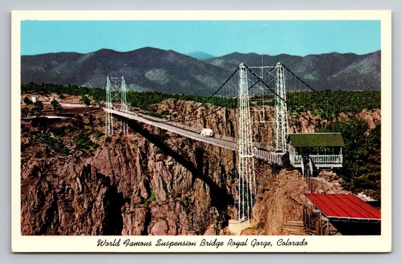 World Famous Suspension Bridge Royal Gorge Colorado White Border Unposted