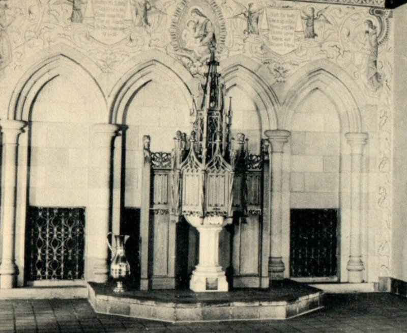 The Baptistry Trinity Methodist Church Interior View Springfield MA Postcard
