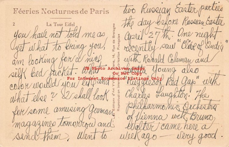 France, Paris, Eiffel Tower at Night, Yvon No 2