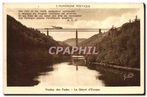 Old Postcard Auvergne The Fades Viaduct Le Geant D Europe