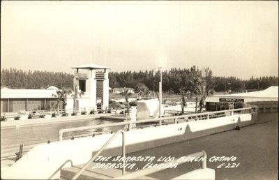 SARASOTA FL Lido Beaach Casino Old Real Photo Postcard