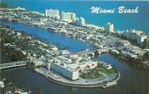 US2 USA FL Miami North Beach aerial view Hotel Raw and St. Francis Hospital 1969