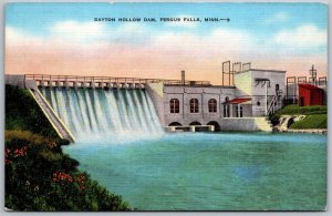 Fergus Falls Minnesota 1940s Postcard Dayton Hollow Dam