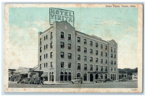 1942 Exterior View Hotel Vinita Building Classic Cars Vinita Oklahoma Postcard