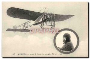 Old Postcard Jet Aviation Jacques de Lesseps on Bleriot monoplane