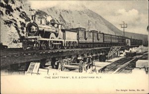 UK BOAT TRAIN SE & Chatham Railway England c1910 Postcard