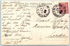 1908 Latisana, Italy Collotype Photo Tagliamento River Postcard Paolini Vtg A75