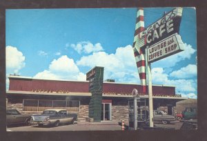 ROCK SPRINGS WYOMING SANDS MOTEL RESTAURANT 1950's CARS ADVERTISING POSTCARD