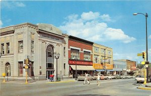 Valparaiso Indiana 1960s Postcard East Lincolnway Farmers State Bank Woolworth