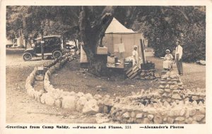 Camp Baldy Maryland Fountain and Flume Real Photo Vintage Postcard AA19234