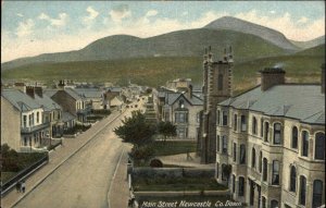 Newcastle Ireland Main Street Bird's Eye View c1910 Vintage Postcard