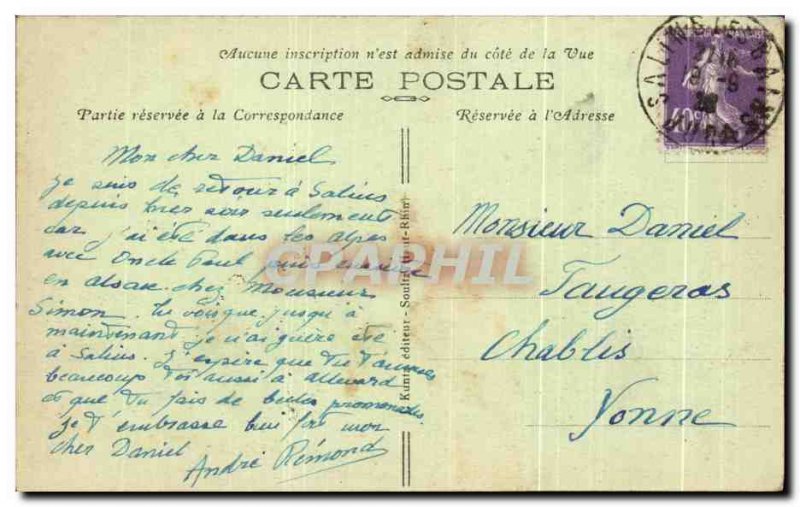 Old Postcard Old Armand Cross for Soldiers French graves for the Homeland Army