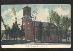 EPWORTH IOWA METHODIST EPISCOPAL CHURCH BUILDING 1912 VINTAGE POSTCARD
