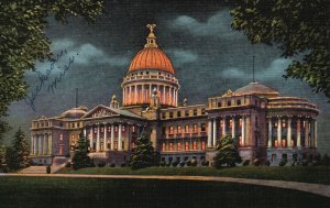 Vintage Postcard 1930's The State Capitol Jackson Miss. Mississippi