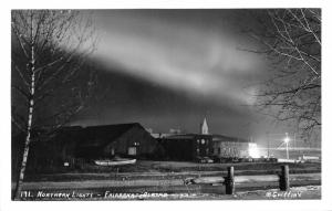 Fairbanks Alaska~Northern Lights above City~Hardware~Church~50s Cars-Trucks