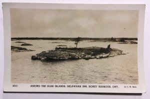 VTG RPPC Real Photo Honey Harbour Harbor Ontario Canada Islands 30,000 A2