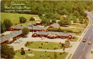 Summerton SC Summerton Motel & Coffee Shop Birdseye Unused Vintage Postcard H46