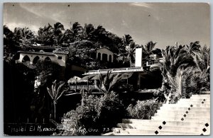 Acapulco Mexico 1950s RPPC Real Photo Postcard Hotel El Mirador