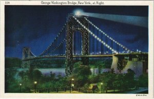 CPA AK George Washington Bridge at night NEW YORK CITY USA (790519)