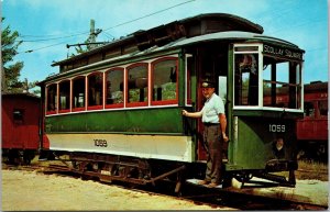 VINTAGE POSTCARD SEASHORE TROLLEY MUSEUM KENNEBUNKPORT MAINE #1059 BOSTON STREET