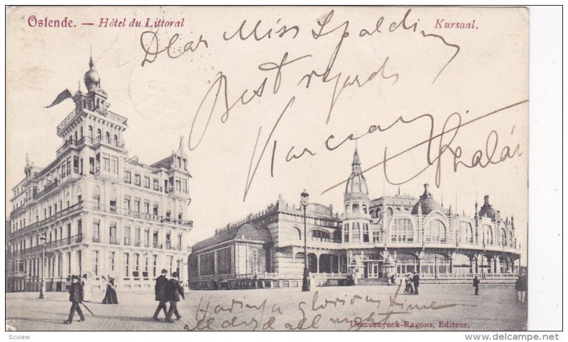 OSTENDE, West Flanders, Belgium; Hotel du Littoral, PU-1906