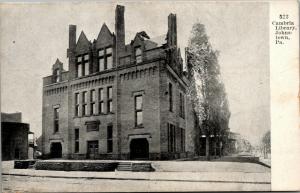 Johnstown Pennsylvania~Cambria Public Library~1908 B&W Postcard 