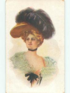 Divided-Back PRETTY WOMAN Risque Interest Postcard AA8277