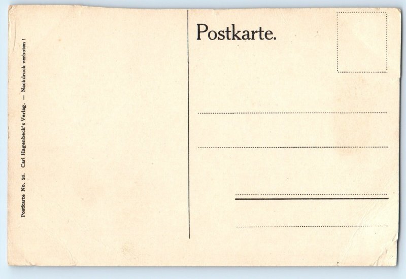 Germany Postcard Chimpanzees and Oranges Carl Hagenbeck's Zoo Stellingen c1930's