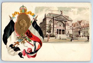 North Rhine-Westphalia Germany Postcard Dusseldorf Kunsthalle c1905 Antique