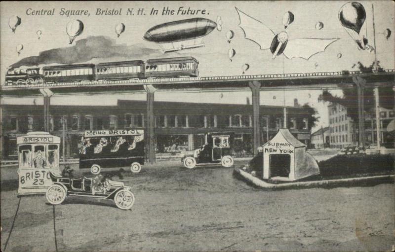 Bristol NH in Future - Fantasy Cars Trolley etc c1910 Postcard