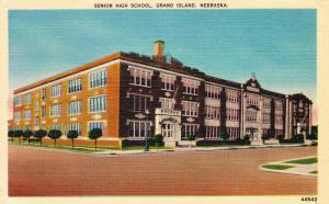 Vintage Postcard,Senior High School, Grand Island Nebraska Linen   A21