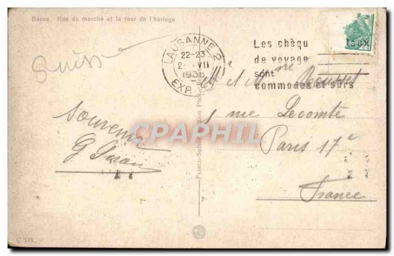 Old Postcard Bern Kramgasse Mit Zeitglockenturm