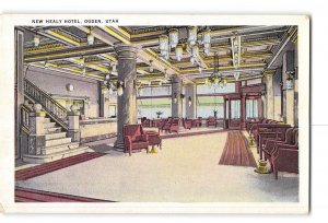 Ogden Utah UT Postcard 1930-1950 New Healy Hotel Interior