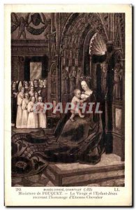 Old Postcard Musee Conde Chantilly Miniature Fouquet Virgin and Child Jesus R...