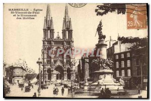 Postcard Old Marseille Church St Vincent de Paul and the Mobile Monument