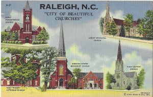 Raleigh North Carolina City of Beautiful Churches Curt Teich