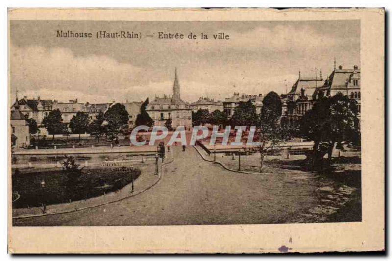 Old Postcard Mulhouse City Entrance
