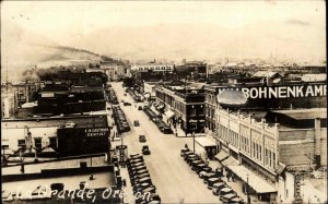 La Grande Oregon OR Birdseye Street Scene c1930 Real Photo Postcard