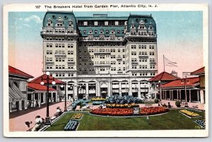 1918 Breakers Hotel From Garden Pier Atlantic City New Jersey NJ Posted Postcard