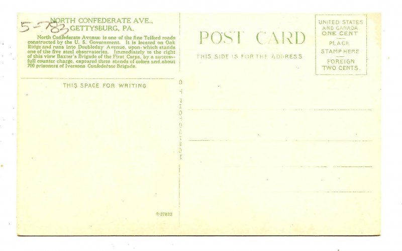 Civil War - Gettysburg, PA. North Confederate Ave