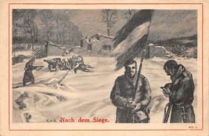 NACH DEM SEIGE SOLDIERS FLAG GERMANY PATRIOTIC MILITARY POSTCARD (c. 1914) (62)