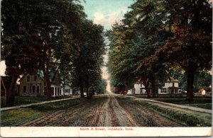 North A Street Indianola Iowa Postcard PM 1910