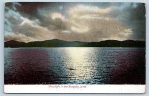 Postcard ME Rangeley Lakes Moonlight on Lake Pre 1908 View M06