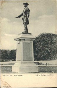 TUCK JOLIET IL Canadian Explorer Louis Joliet MONUMENT c1910 Postcard