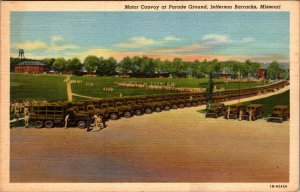 Jefferson Barracks Missouri Motor Convoy At Parade Ground Vintage Postcard