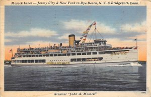 John A Meseck Jersey City to Rye Beach NY Meseck Lines Inc Ferry Boat Ship 