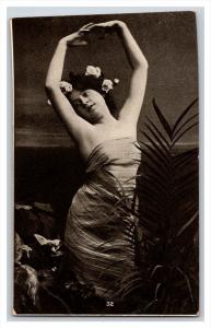 Woman Posing  , flowers in hair