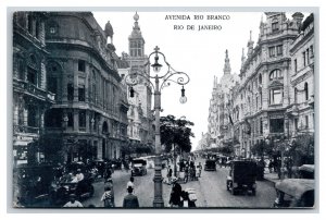 Avenida Rio Branco Street View  Rio De Janeiro Brazil UNP DB Postcard P18