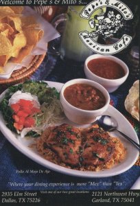 Food Advertising Postcard - Pepe's & Mito's Mexican Cafe, Texas, America RR8764