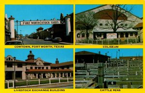 USA Forth Worth Cowtown Coliseum, Livestock, Cattle Pens Texas Postcard 08.76